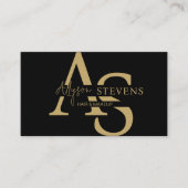 Logo Gold initialen Hair Make-up QR-code Visitekaartje (Voorkant)