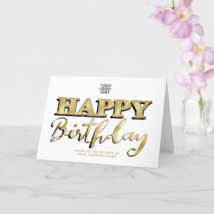 Logo Gold Lettering Business Birthday White Kaart