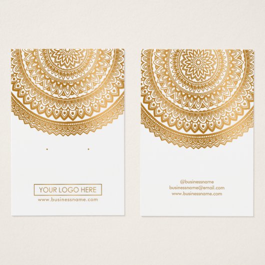 Logo Gold Mandala White Background Earning Kaarten Visitekaartje (Voorkant /achterkant)