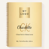 Logo Gold Monogram Modern Business Notitieboek (Voorkant)