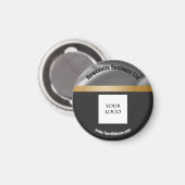 Logo Gold, Silver & Black Suede Promoting Business Magneet (Voorkant / Achterkant)