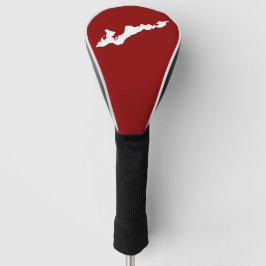 Logo Golf Club-Hoesje op het eiland - rood/wit Golfheadcover