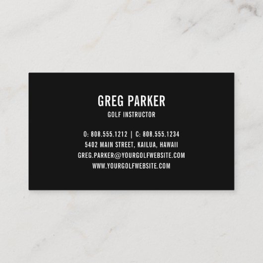 Logo | Golf Pro of Instructor Visitekaartje (Achterkant)