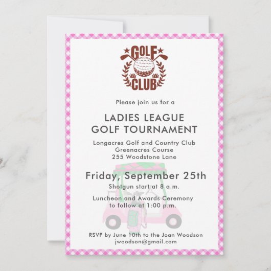 Logo Golfclub Damescompetitie Toernooi Kaart (Voorkant)