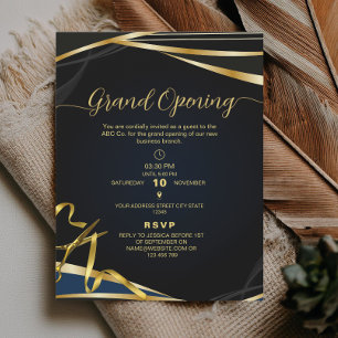 Logo Goud en Zwart Bedrijf Grand opening Kaart