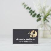 Logo Goud Kapsalon Visitekaartje (Staand voorkant)