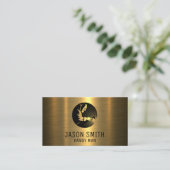 Logo | Goud metaal | Industriële industrie Visitekaartje (Staand voorkant)