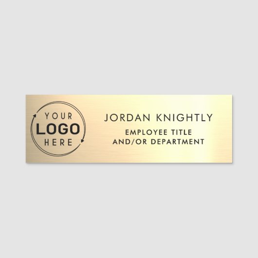 Logo Goud Nep Metallic Kunststof Naamplaatje (Voorkant)