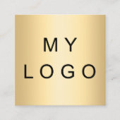 Logo goud qr code moderne professional vierkante visitekaartje (Voorkant)