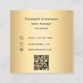 Logo goud qr code moderne professional vierkante visitekaartje (Achterkant)