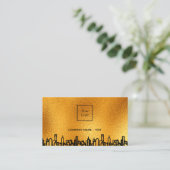 Logo goud stad skyline zwart onroerend goed visitekaartje (Staand voorkant)