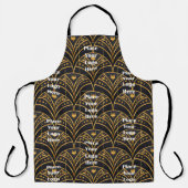 Logo Goud Zwart Art Geometrisch Patroon Personalis Schort (Voorkant)
