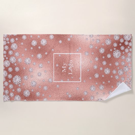 Logo gouddiamanten luxe vonken strandlaken (Voorkant)