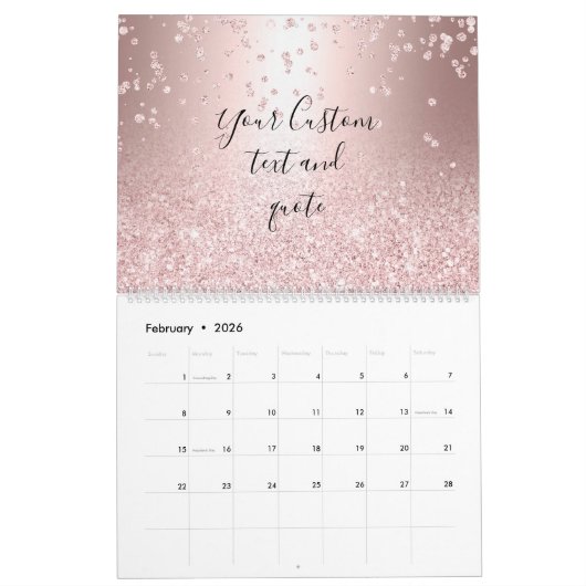 Logo gouden confetti metallic ombre sparkles kalender (Feb 2026)