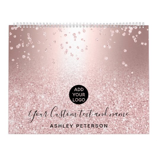 Logo gouden confetti metallic ombre sparkles kalender (Hoes)