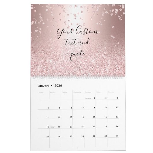 Logo gouden confetti metallic ombre sparkles kalender (Jan 2026)