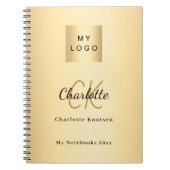 Logo gouden monogram moderne zakelijke notitieboek (Voorkant)