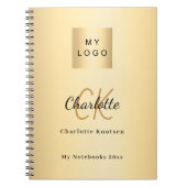 Logo gouden monogram moderne zaken notitieboek (Voorkant)