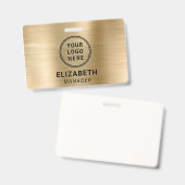 Logo Gouden Naam Badge (Voor- en achterkant)
