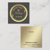 Logo goudhoningbijenkast met elegant vierkante visitekaartje (Voorkant / Achterkant)