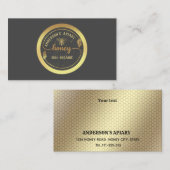 Logo goudhoningbijenkast met  elegant visitekaartje (Voorkant / Achterkant)