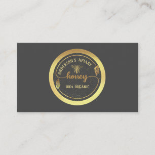 Logo goudhoningbijenkast met  elegant visitekaartje