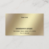 Logo goudhoningbijenkast met  elegant visitekaartje (Achterkant)