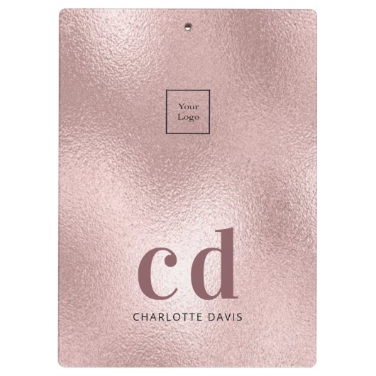 Logo goudmonogram initiaal klembord (Achterkant)