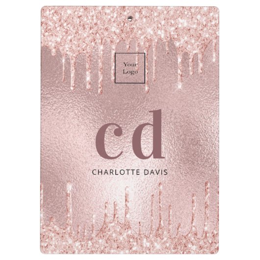 Logo goudmonogram initiaal klembord (Achterkant)