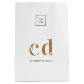 Logo-goudmonogram initialen winkelen medium cadeauzakje (Achterkant)
