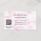 Logo goudroze marmer elegant QR-code Visitekaartje (Achterkant)