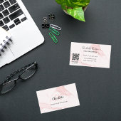 Logo goudroze marmer elegant QR Visitekaartje