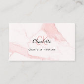 Logo goudroze marmer elegant QR Visitekaartje (Voorkant)