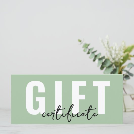 Logo Green Cadeaubon Voucher (Staand voorkant)