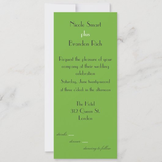 Logo Green Wedding Invitation Kaart (Voorkant)