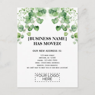 Logo Greenery Business Moving Announance Briefkaart