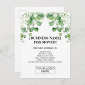 Logo Greenery Business Moving Announance Briefkaart (Voorkant / Achterkant)