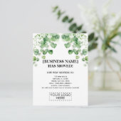 Logo Greenery Business Moving Announance Briefkaart (Staand voorkant)