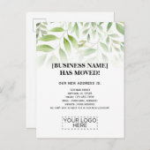 Logo Greenery Business Moving Announance Briefkaart (Voorkant / Achterkant)