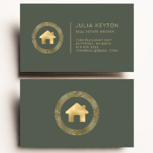Logo Grieks Sleutel Motief Salie Groen Goud Vastgo Visitekaartje
