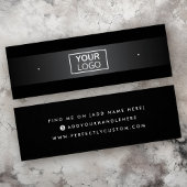 Logo grijze gradiënt zwarte stud oorkaart mini visitekaartjes