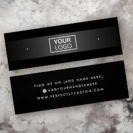 Logo grijze gradiënt zwarte stud oorkaart mini visitekaartjes