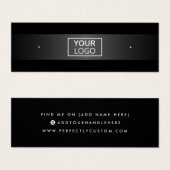 Logo grijze gradiënt zwarte stud oorkaart mini visitekaartjes (Voorkant /achterkant)