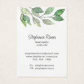 Logo groen sieraden Ketting display Kaarten Visitekaartje (Achterkant)
