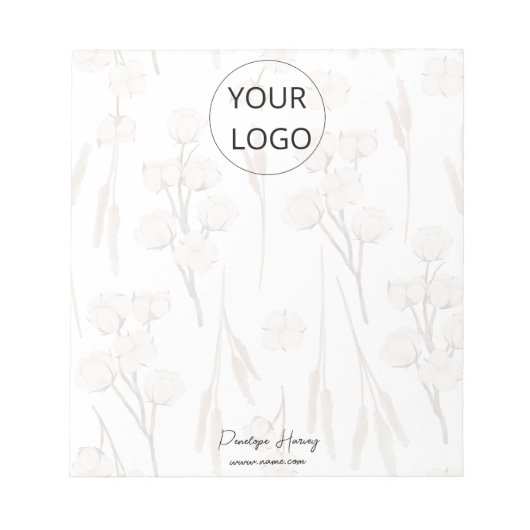 Logo Groen Waterverf Business Custom Modern Notitieblok (Voorkant)