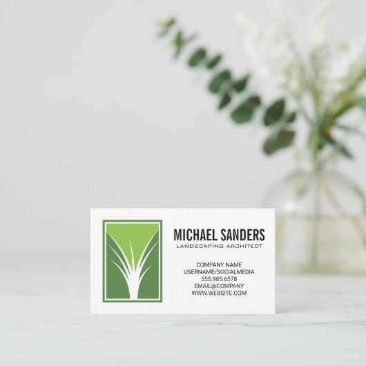 Logo | Groene gras Visitekaartje (Staand voorkant)