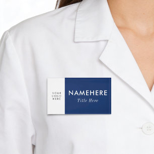Logo Groot Eenvoudig Navyblauw Wit Minimaal Naam T Naambadge