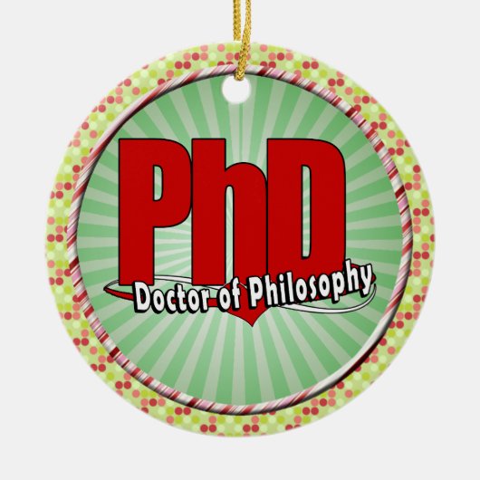 LOGO GROTE RODE PhD DOCTOR VAN FILOSOFIE Keramisch Ornament (Voorkant)