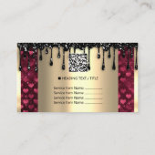 Logo Haar make-up nagels Drip SPA QRCode Gold Hear Visitekaartje (Achterkant)