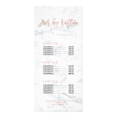 logo hair fout gold marble price list 2 reclamekaart (Achterkant)